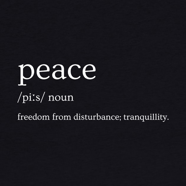 Peace Dictionary Definition by The Print Avenue